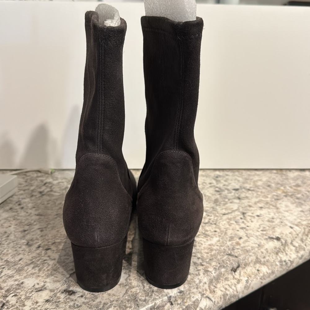 Worn once Stuart Weitzman ernestine slate stretch suede boot in box - Picture 8 of 9